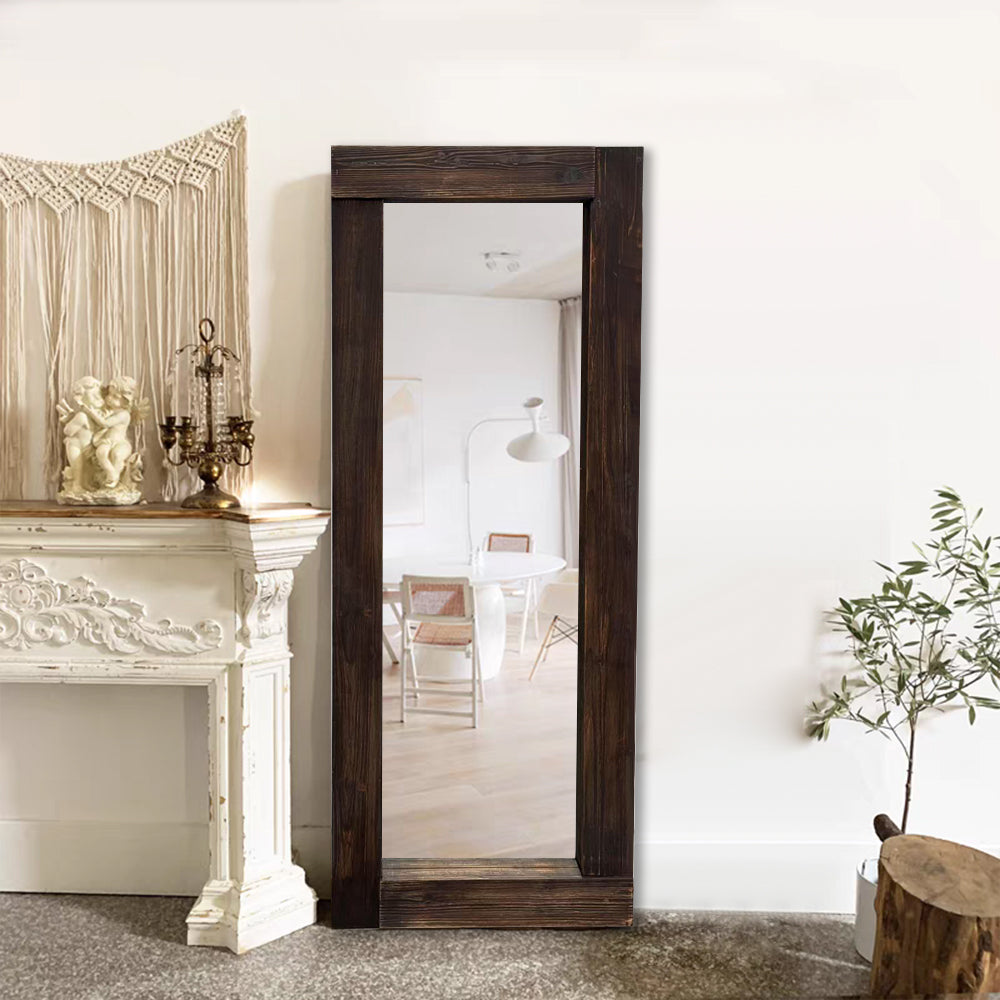Rustic Wood Frame Full Length Mirror (Dark) - FLM27