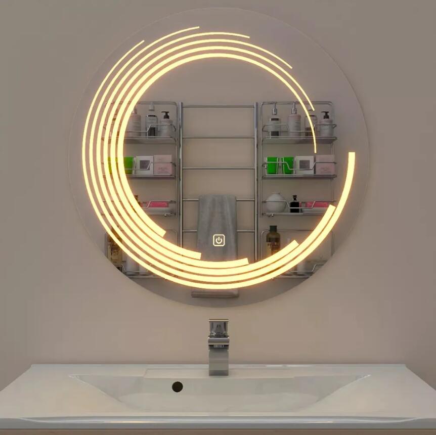 Besty Round Concentric LED Mirror 80cm x 80cm Frameless Defogger Dimmable Light