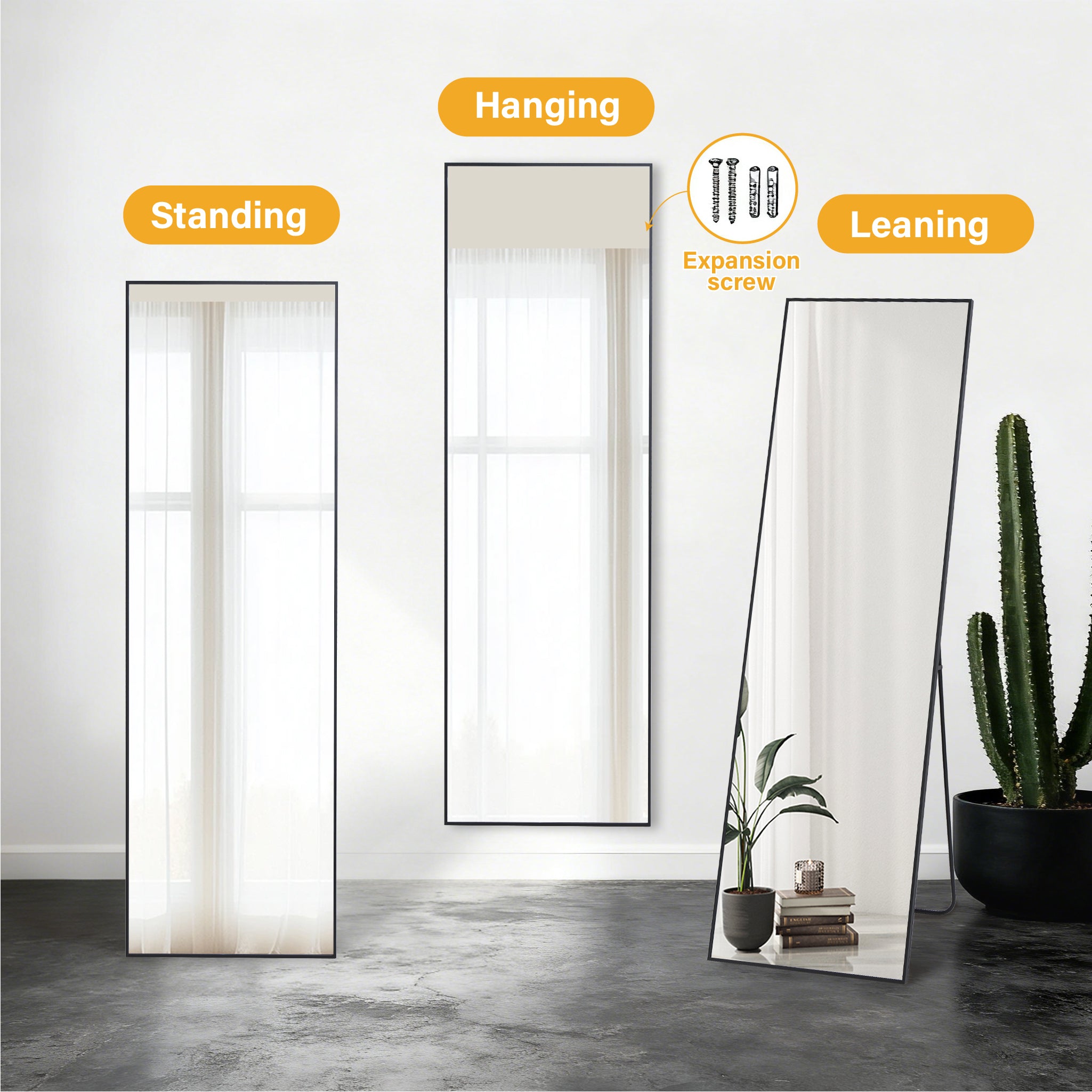 Full Length Mirror (Explosion-Proof Glass Floor Mirror)- FLM36