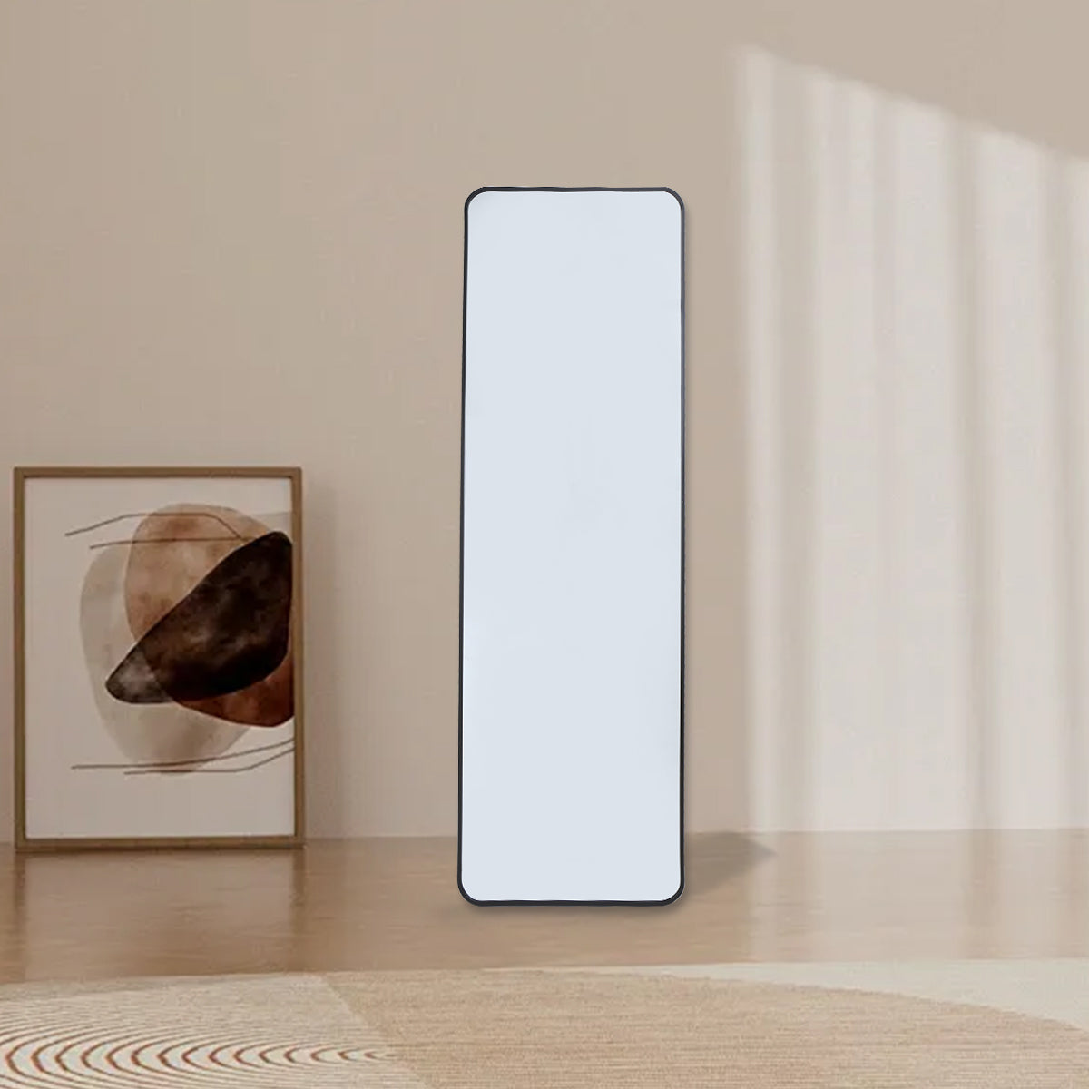 Crystal View Black Frame Full Length Mirror
