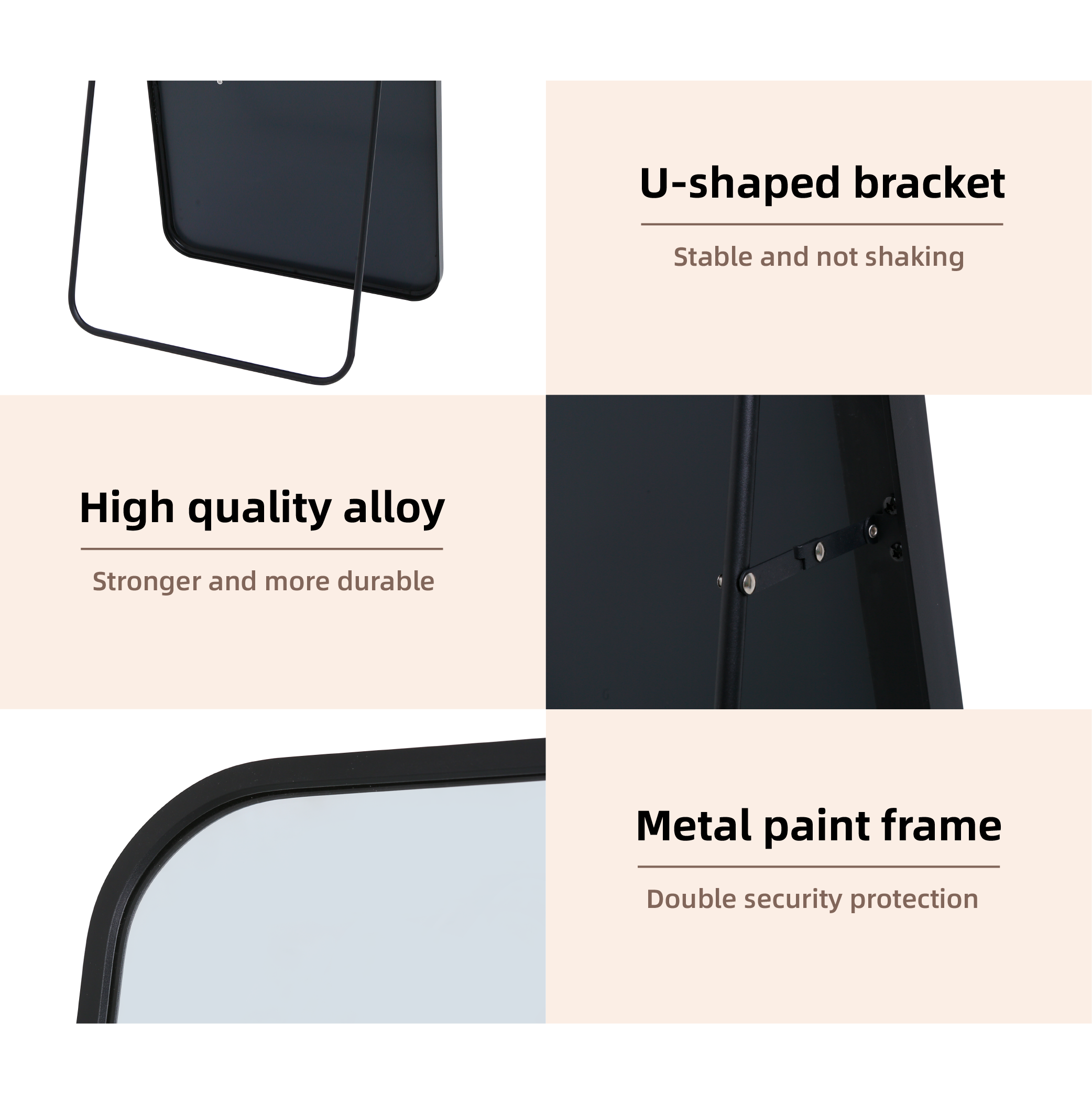 Crystal View Black Frame Full Length Mirror - FLM37