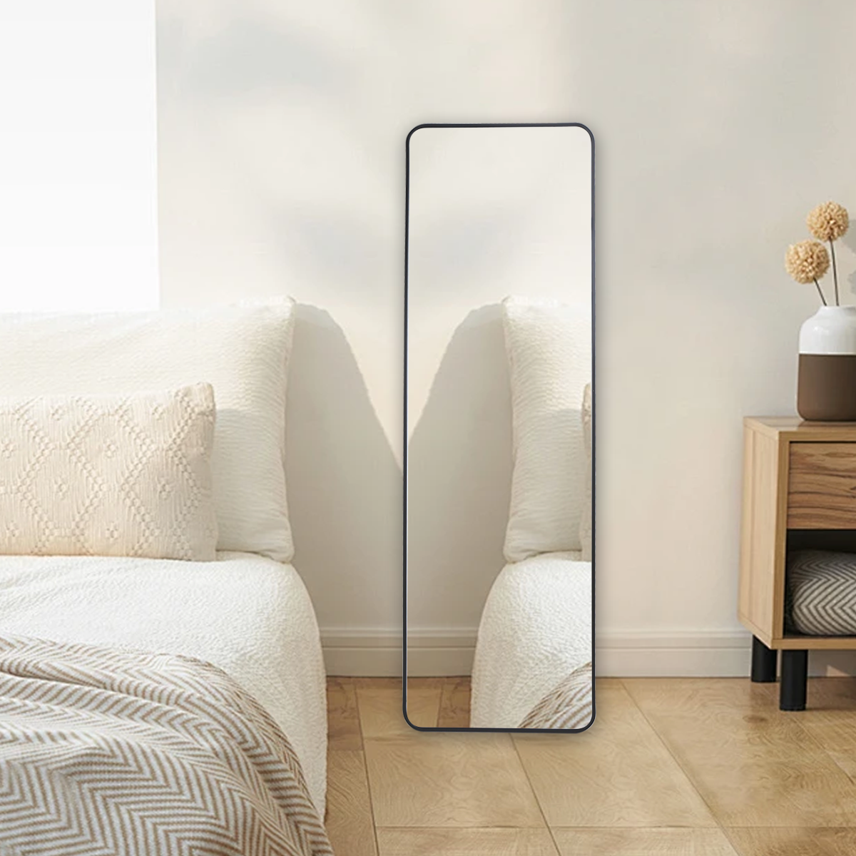 Crystal View Black Frame Full Length Mirror - FLM37