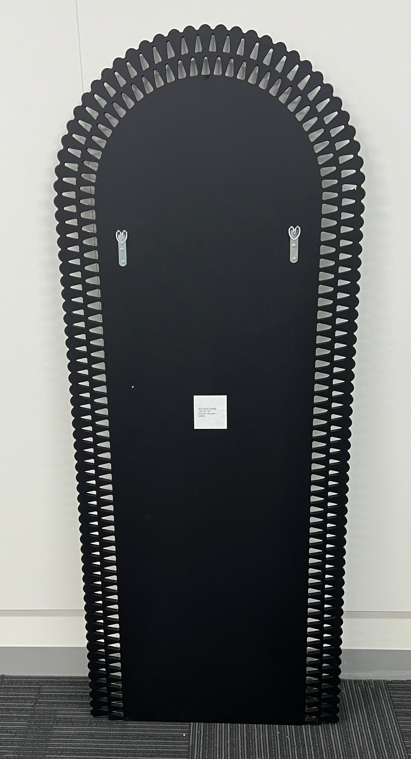 Diamond Water Drop Arch Wall Mirror 200cm x 100cm Silver Acrylic Frame