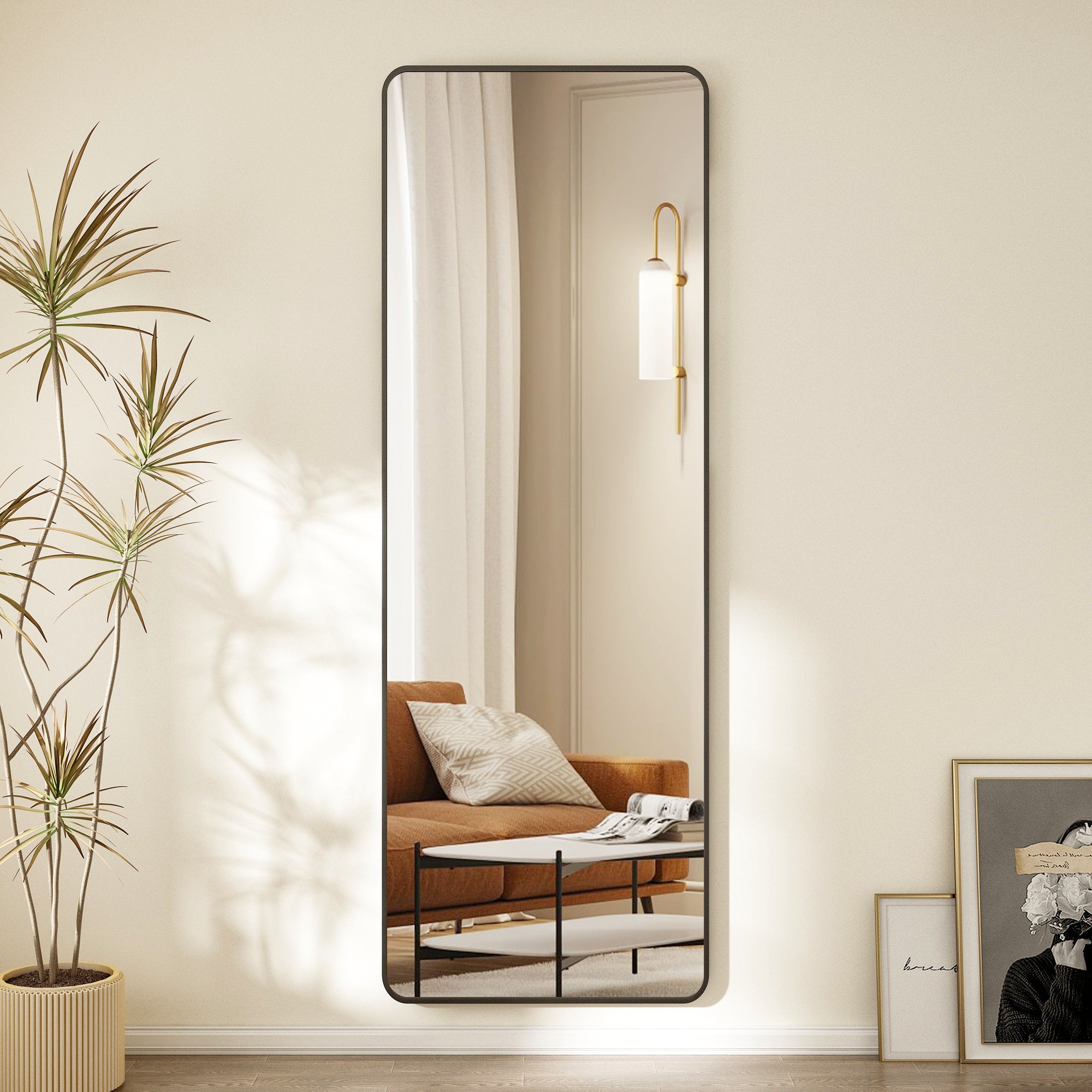 Crystal View Black Frame Full Length Mirror - FLM37