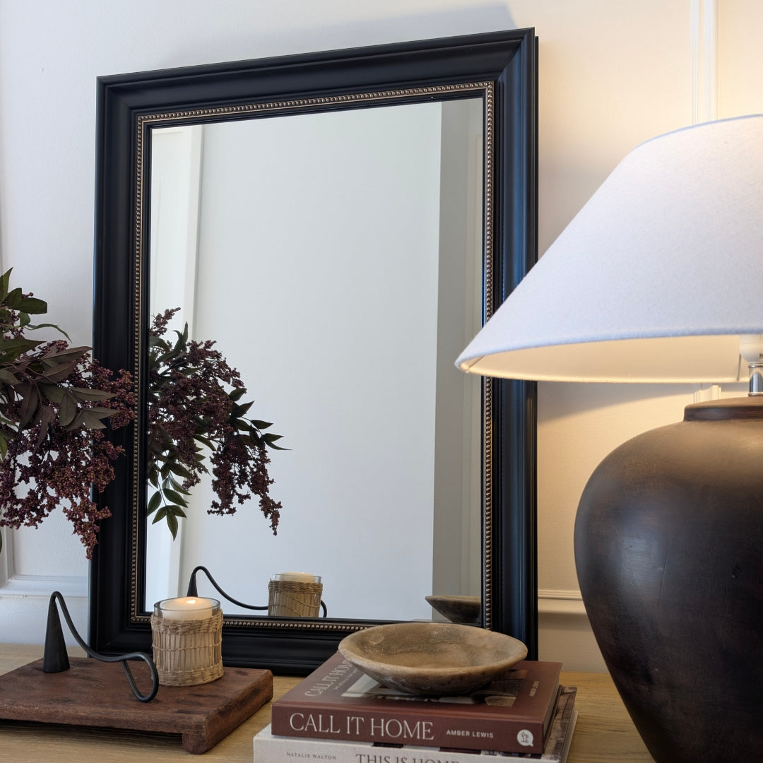 Elegant Wall Mirror (Dark Brown/Black) - FLM32
