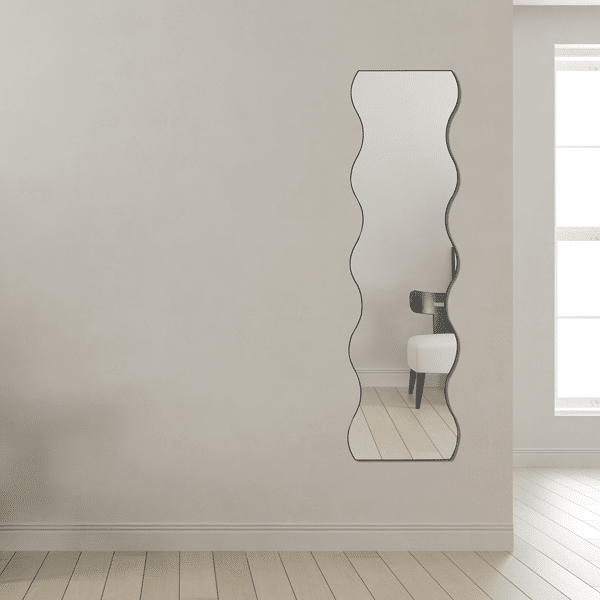 Wavy Timeless Mirror 150cm x 40cm Bronze Frame Wall Mounted Modern Home Décor
