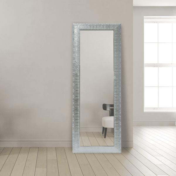Star Modern Full Length Mirror 152cm x 52cm Silver Frame Wall Mount Rectangular