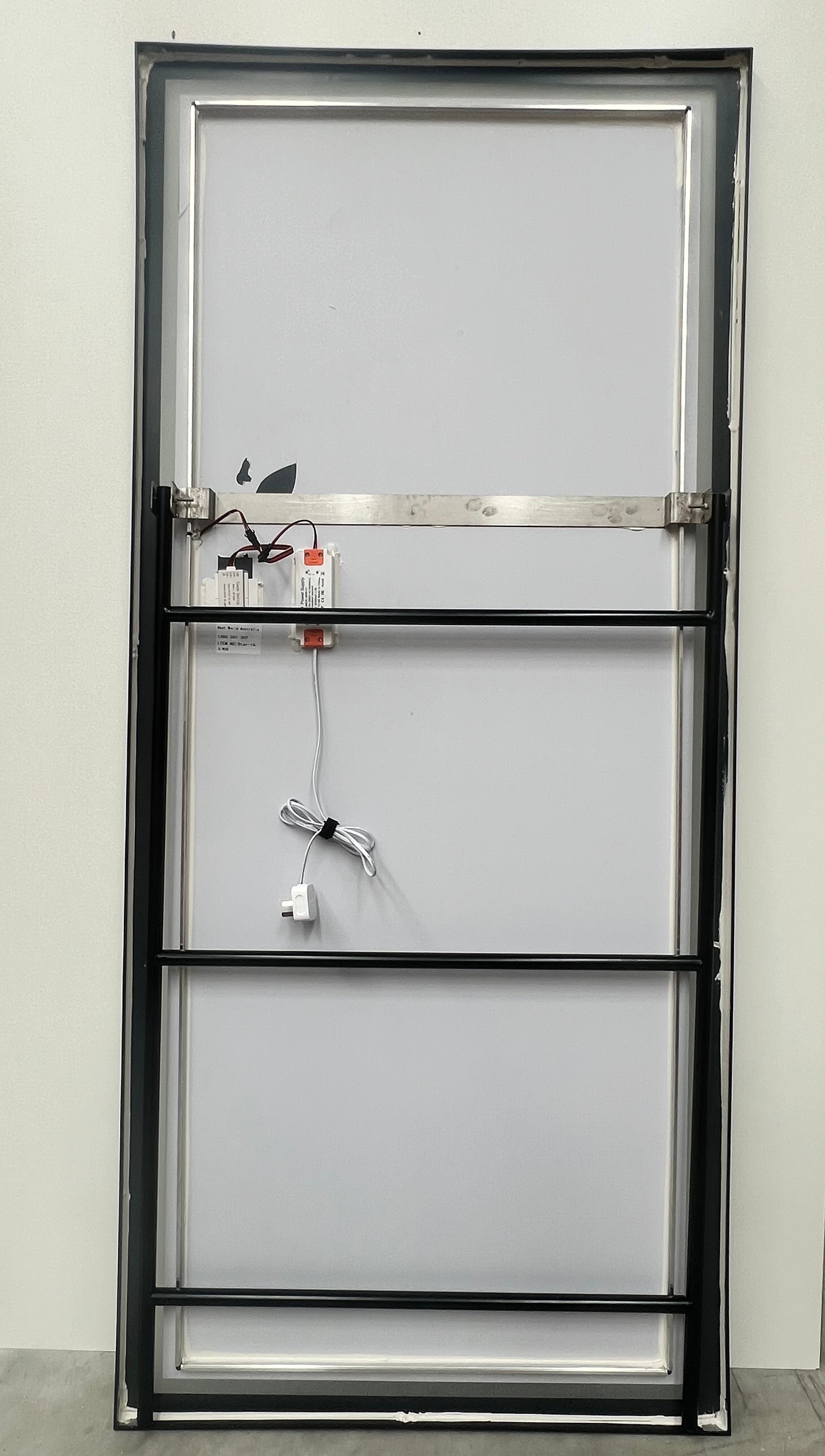 Rectangular LED Mirror 180cm x 80cm Black Frame Touch Sensor Dimmable Bathroom Bedroom Dressing Makeup Mirror