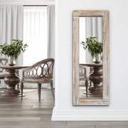 Rustic Wood Frame Full Length Mirror (White) - FLM26