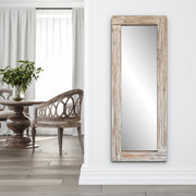 Rustic Wood Frame Mirror (White) - FLM26