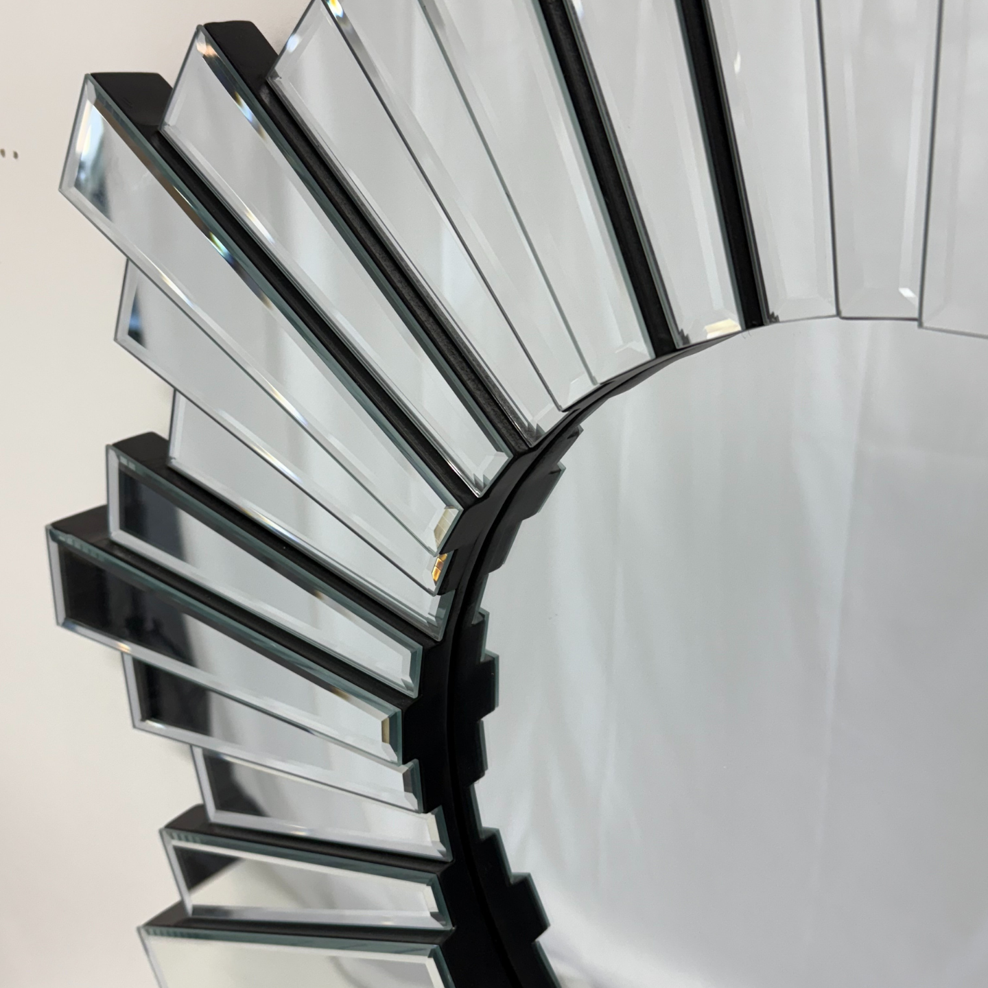 Besty Frameless Sunburst Wall Mirror 80cm Minimalist Beveled Design