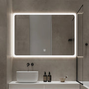 Rectangular LED Mirror 120cm  x 75cm Frameless Frosted Wall Mounted Bathroom Defogger Dimmable Touch Sensor
