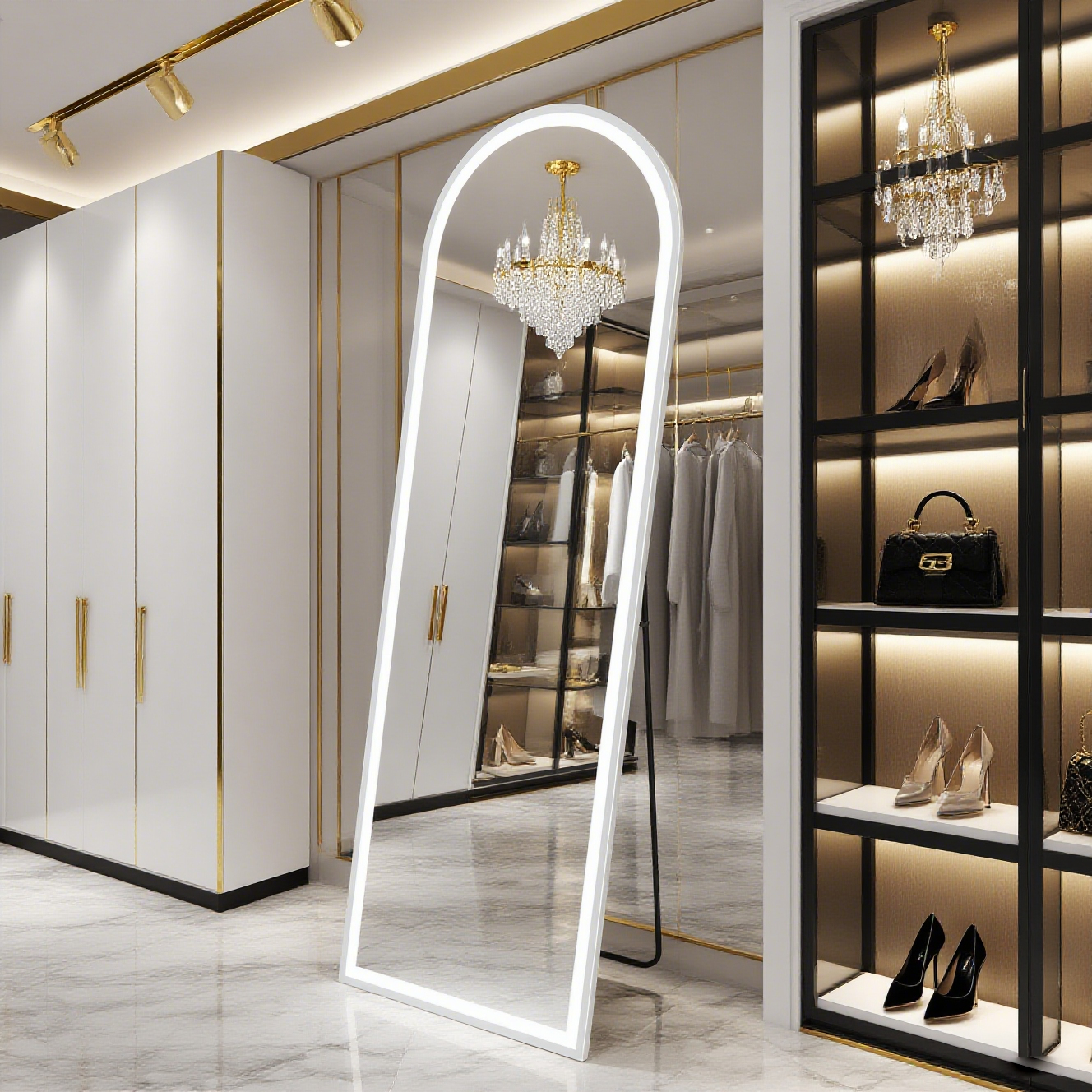Crystal Arch LED Illuminated Full Length Dressing Mirror - FLM49