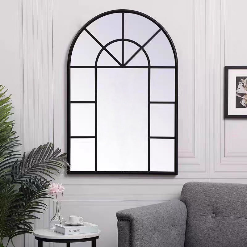 Black Arch Metal Wall Mirror - FLM40