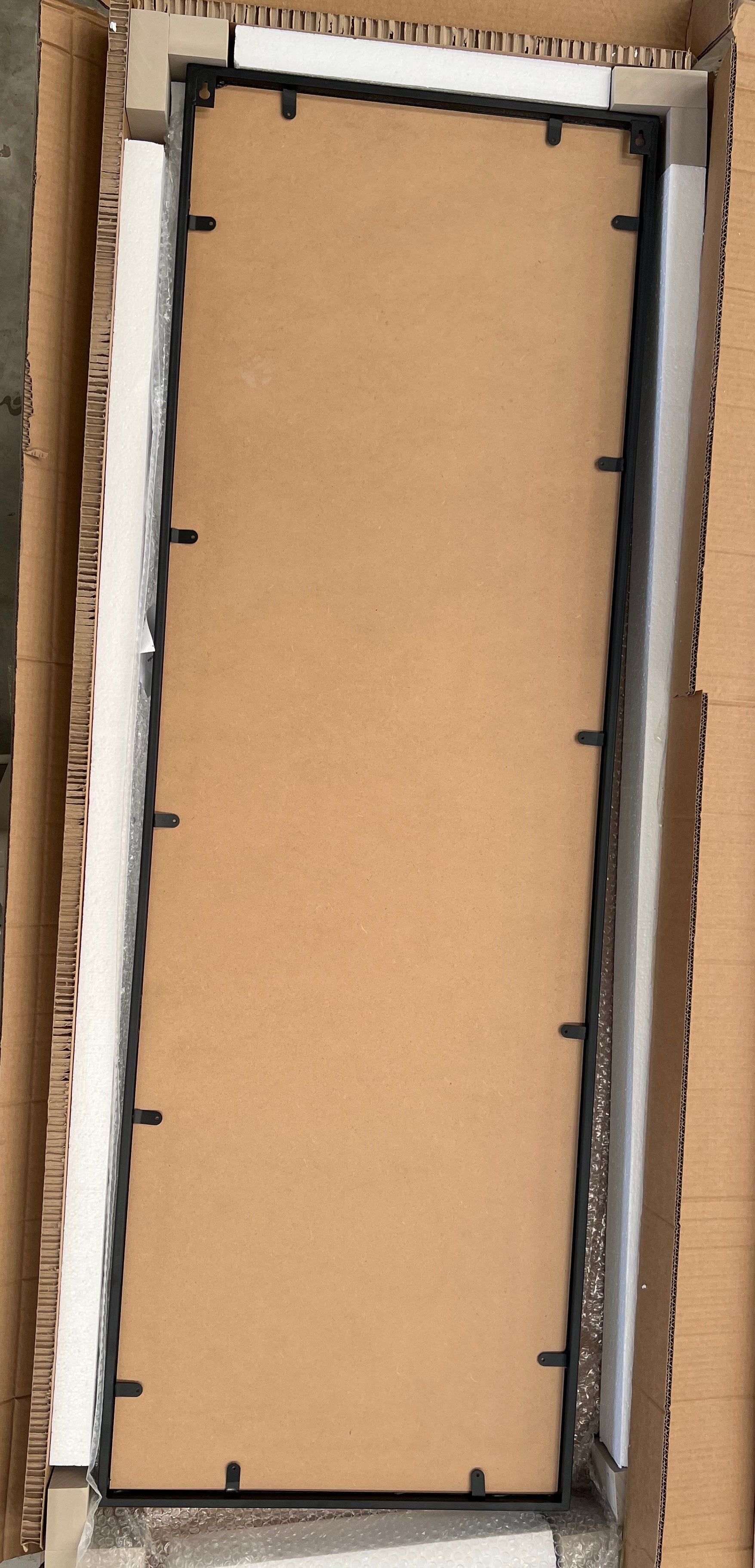 Industrial Iron Grid Black Rectangular 150cm x 50cm Full Length Wall Mirror