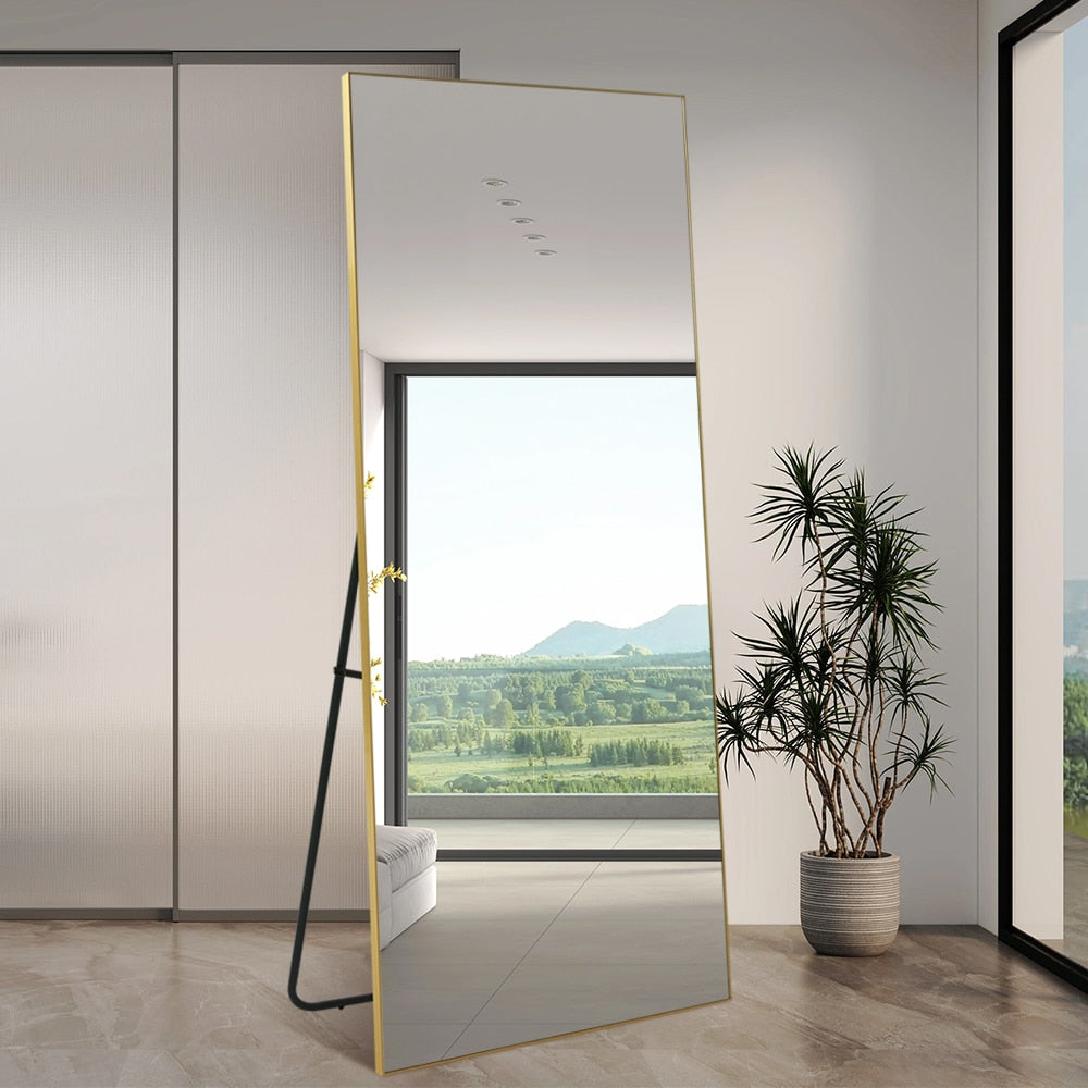 Rectangular Full Length Mirror 90cm x 190cm Gold Large Modern Floor Mirror