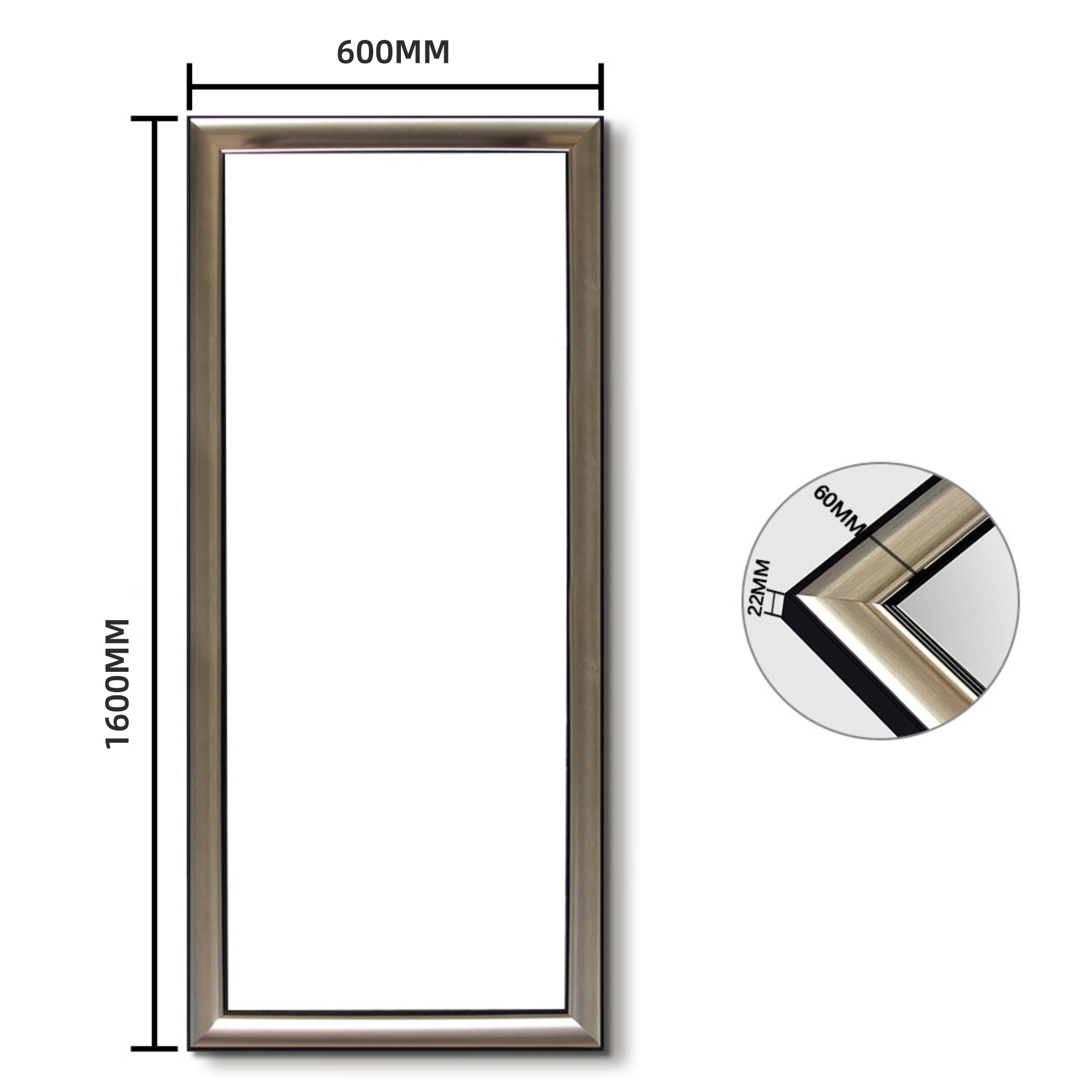 Modern Silver Frame Full-Length Mirror - FLM42