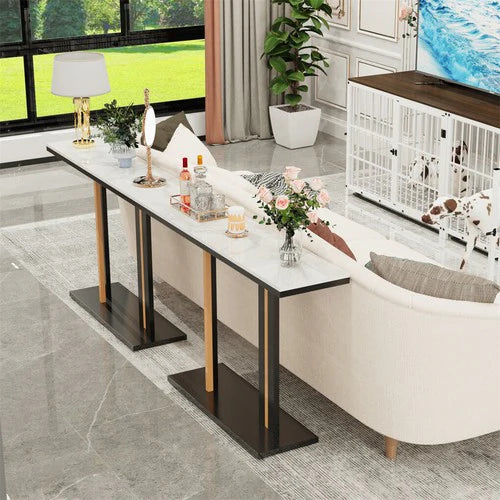 Luxurious Console Entryway Table Sintered Stone Bar Table Living Room Sofa Side