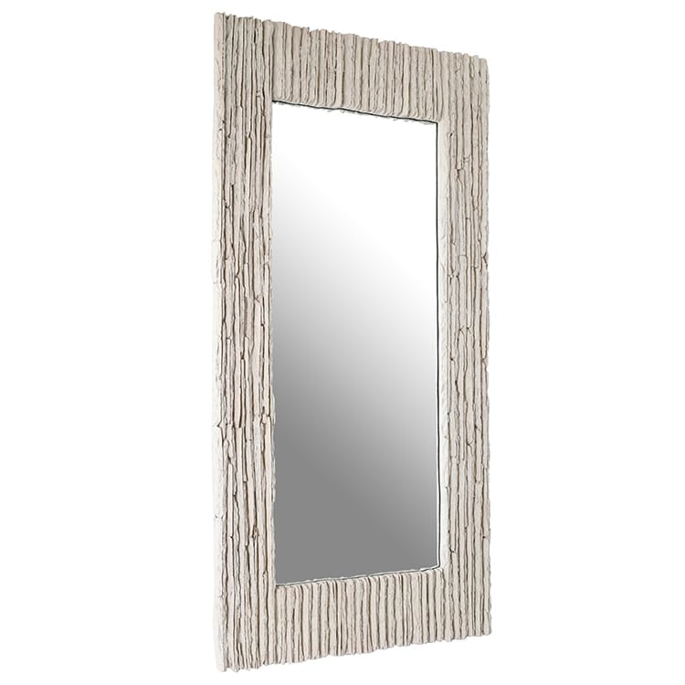 Contemporary Rectangular Wall Mirror 130cm x 64cm Grey Foam PU Frame