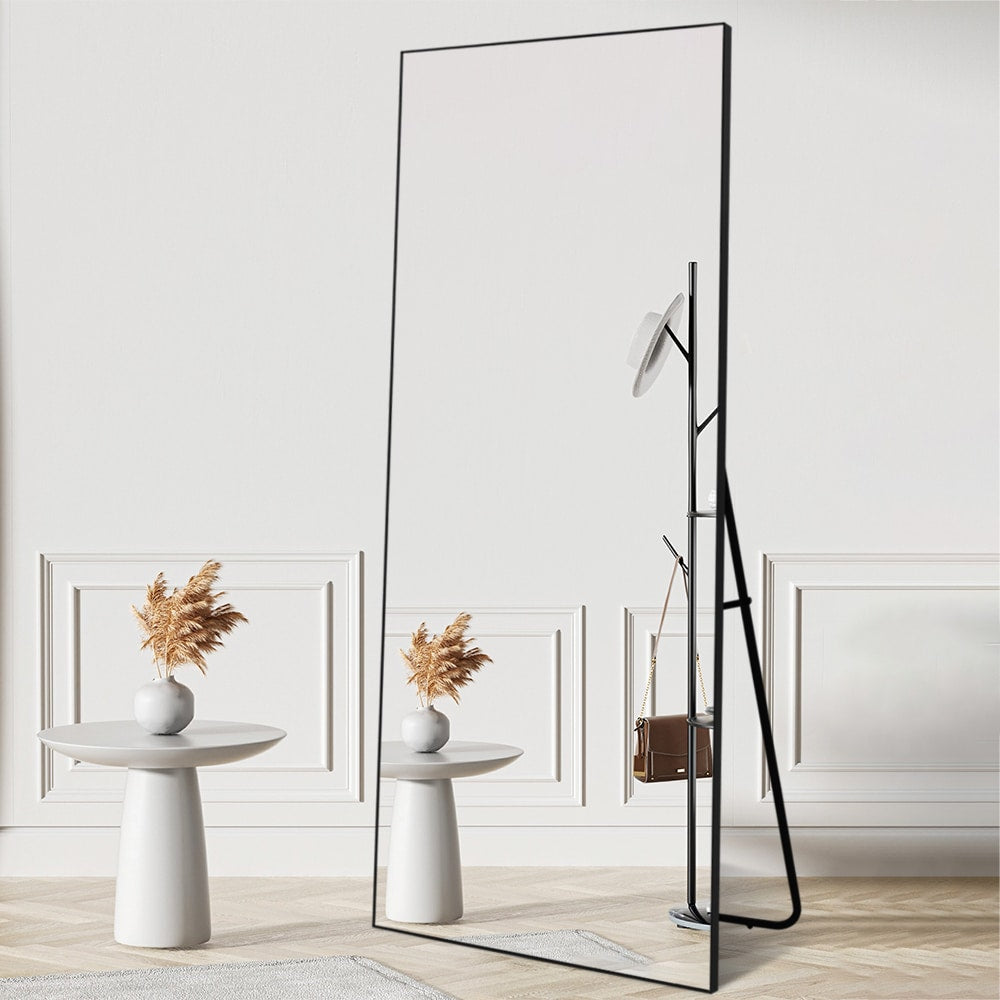 Rectangular Full Length Mirror 90cm x 190cm Black Large Modern Floor Mirror