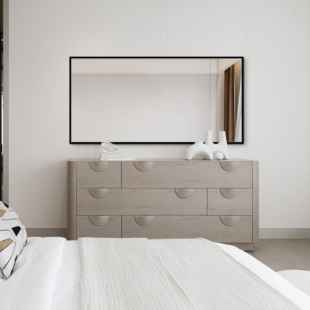 Black Framed Rectangular Wall Mirror Modern 50cm x 100cm Full-Length Mirror for Bedrooms Bathrooms Entryways