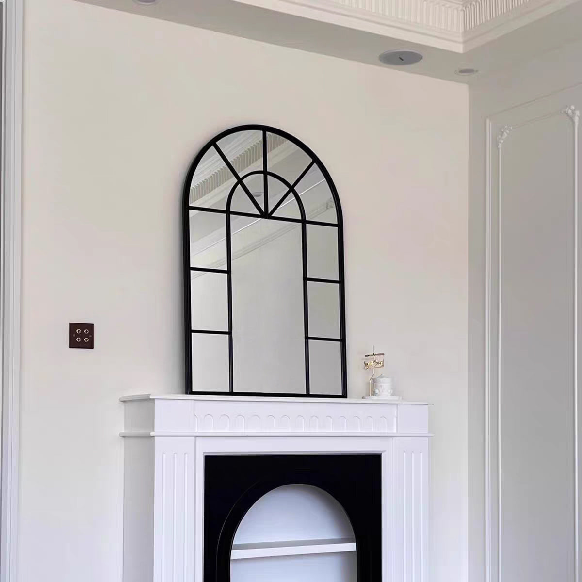 Black Arch Metal Wall Mirror - FLM40