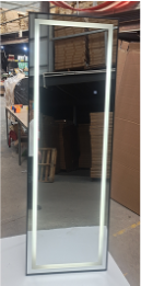 Rectangular LED Mirror 180cm x 80cm Black Frame Touch Sensor Dimmable Bathroom Bedroom Dressing Makeup Mirror