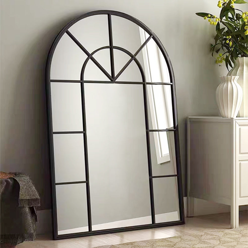 Black Arch Metal Wall Mirror - FLM40