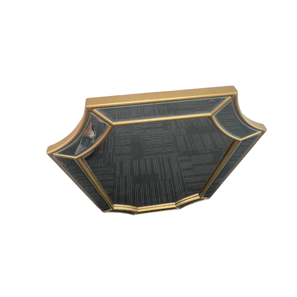 Besty Irregular Wall Mirror 60cm x 90cm Gold Solid Wood Decorative Accent