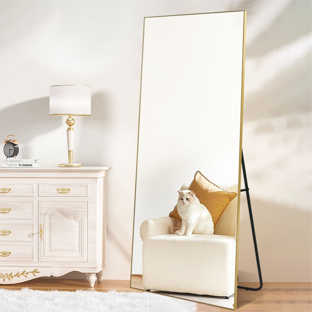 Rectangular Full Length Mirror 120cm x 220cm Gold Large Modern Floor Mirror
