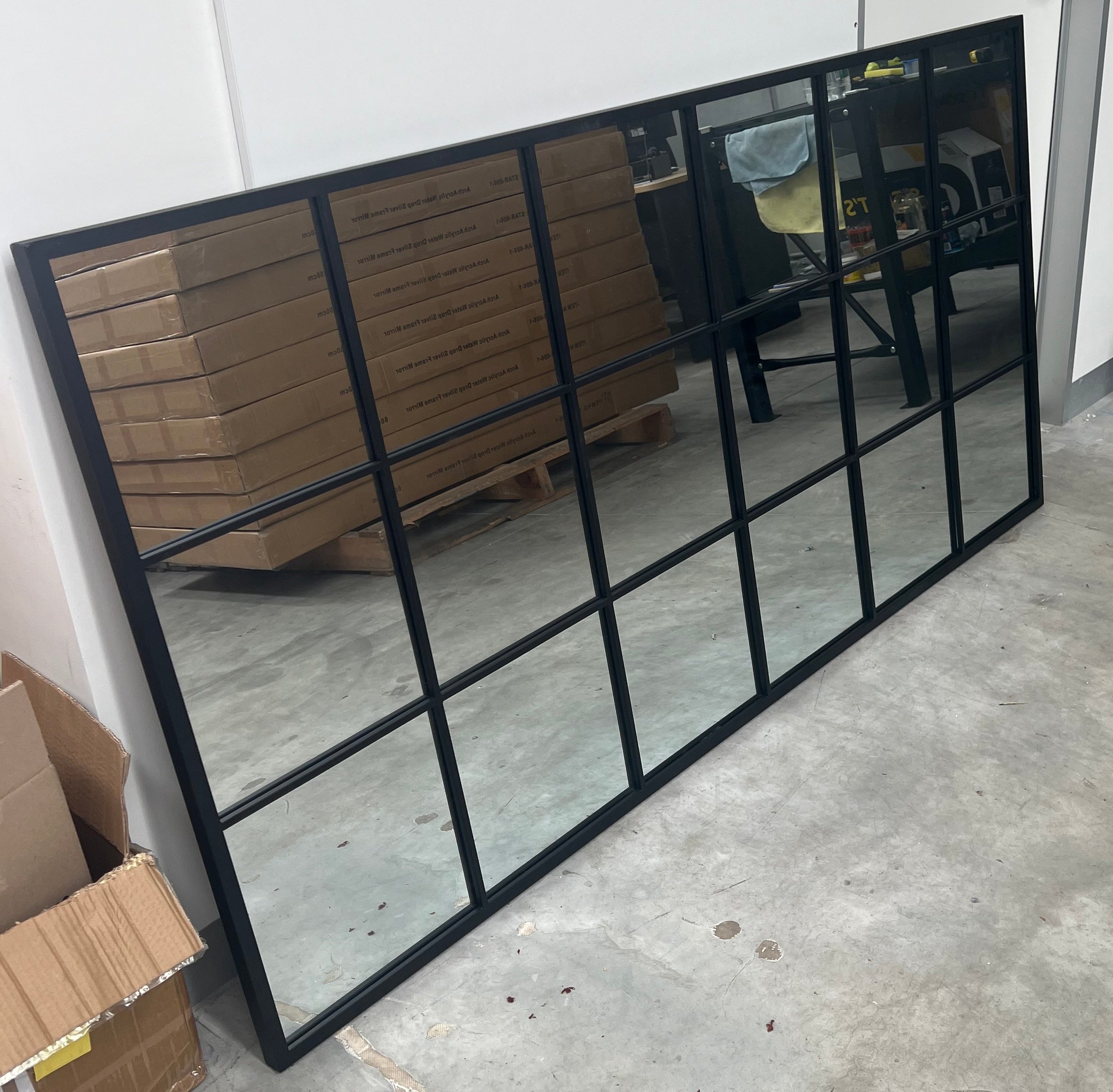 Iron Block Grid Rectangular Full Length Mirror 200cm x 100cm