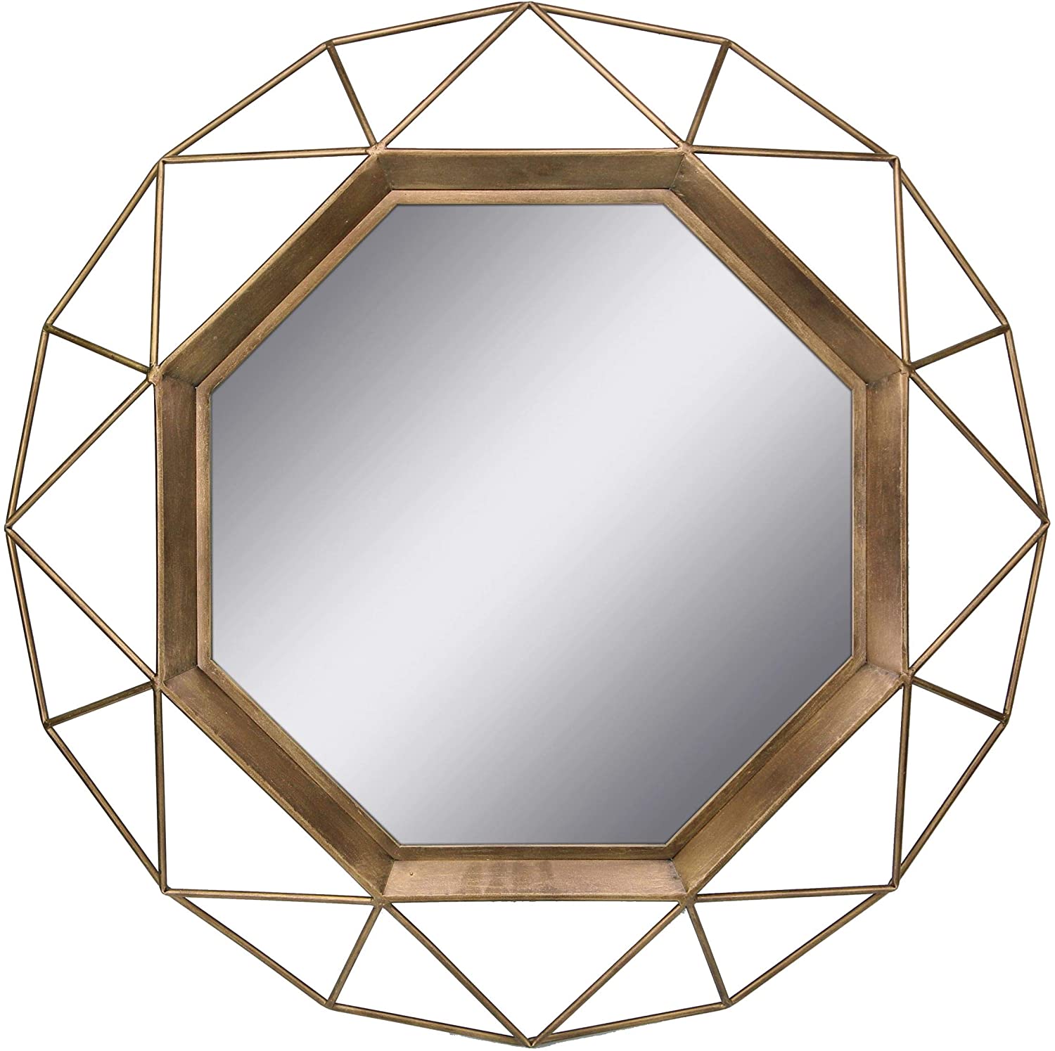 Besty Luxury Round Wall Mirror 80cm x 80cm Gold Metal Frame
