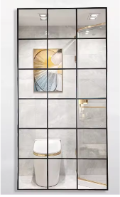 Iron Block Grid Rectangular Full Length Mirror 200cm x 100cm