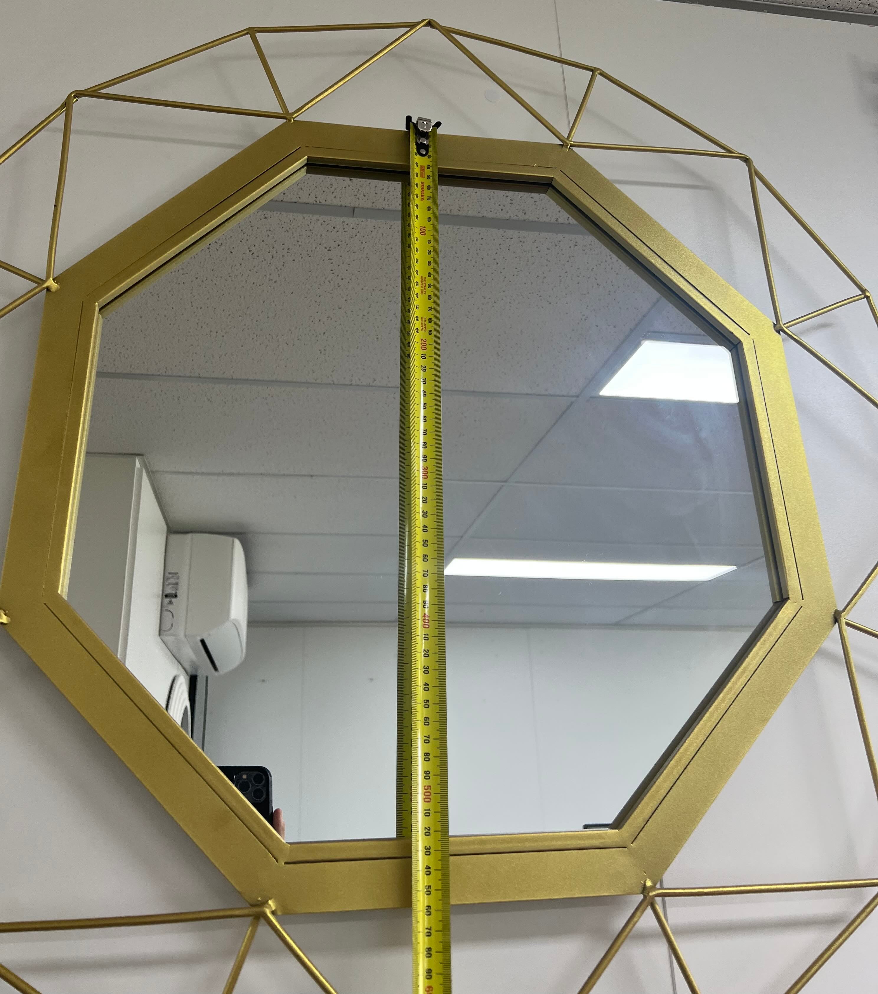 Besty Luxury Round Wall Mirror 80cm x 80cm Gold Metal Frame