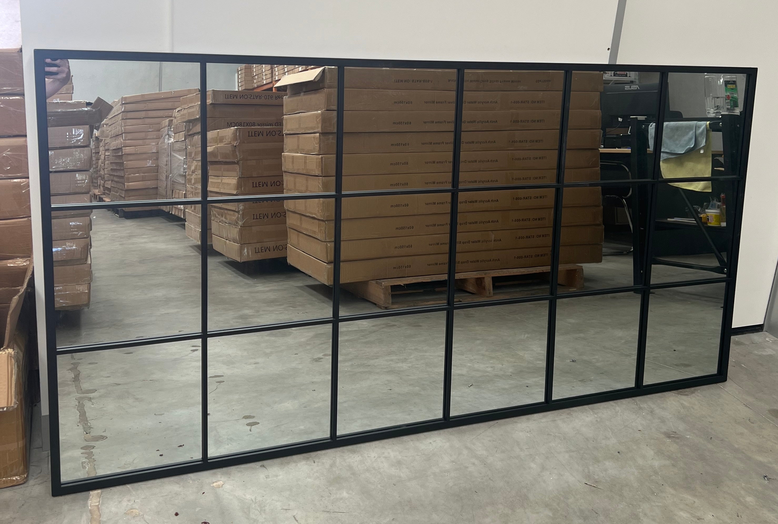 Iron Block Grid Rectangular Full Length Mirror 200cm x 100cm