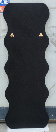Modern Wavy Teddy Velvet Full Length Mirror 160cm x 60cm Black Decorative Wall Mirror