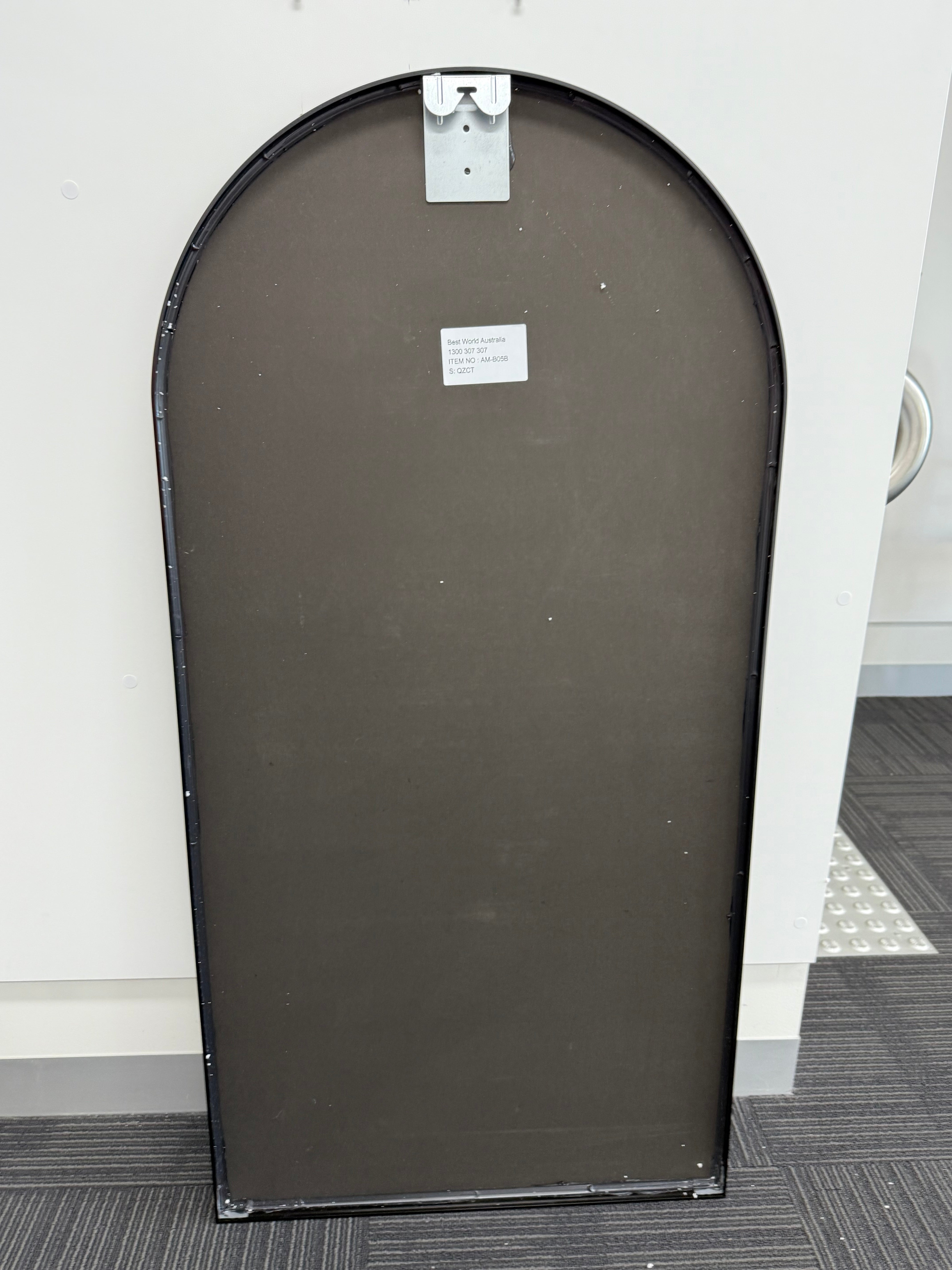 Arched Wall Mirror Black Aluminium Alloy Frame 70cm x 140cm Modern Full Body