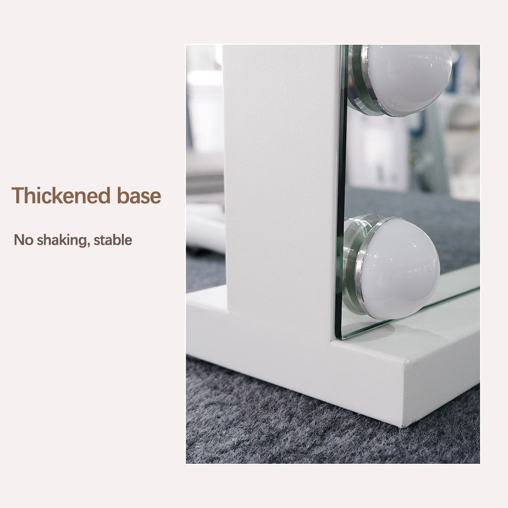 Rectangular Hollywood LED Makeup Mirror 46cm x 58cm Frontlit Touch Sensor Vanity Tabletop Beauty Mirror