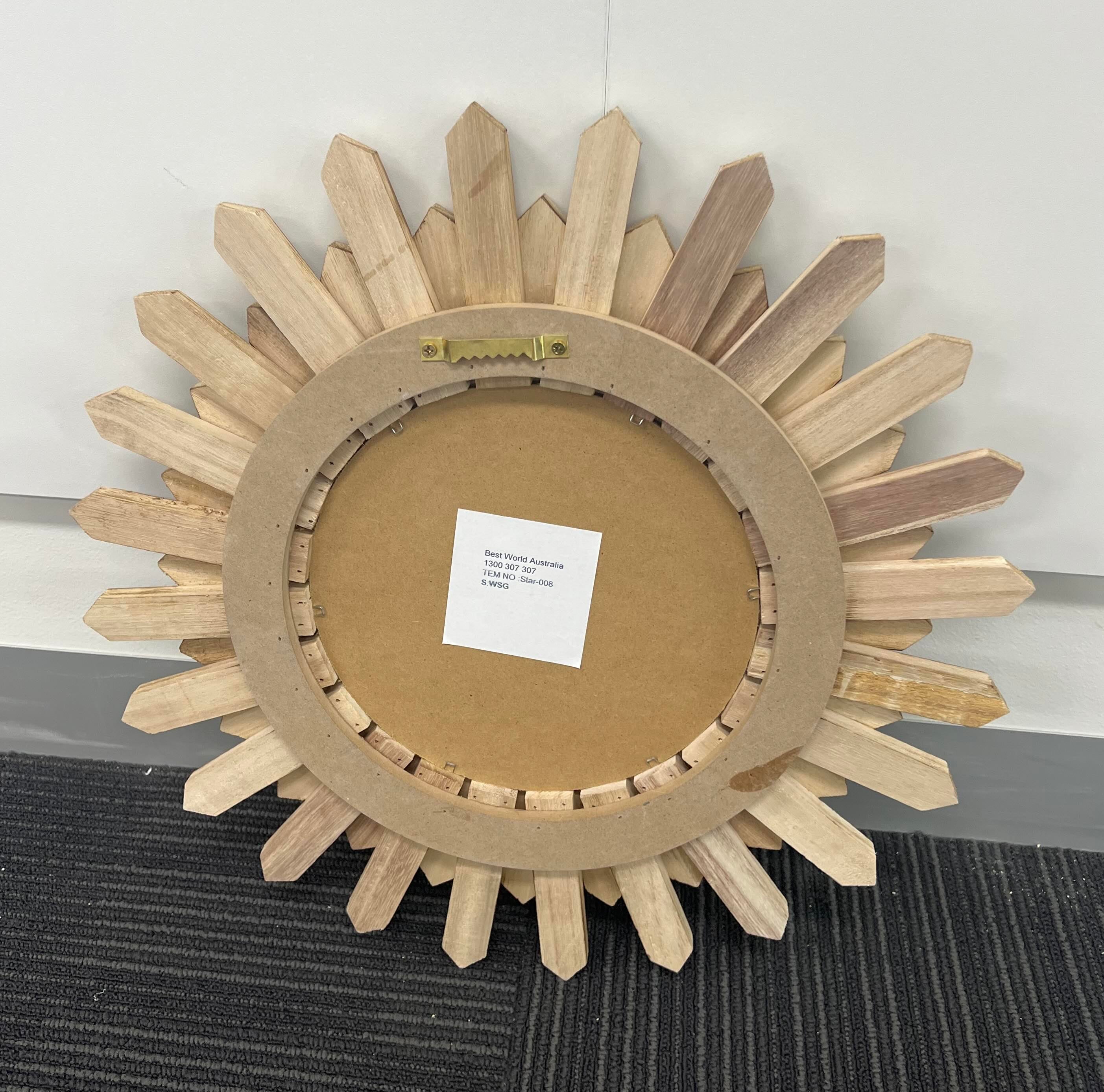 Paulownia Round Spike Mirror 46cm Self Paint