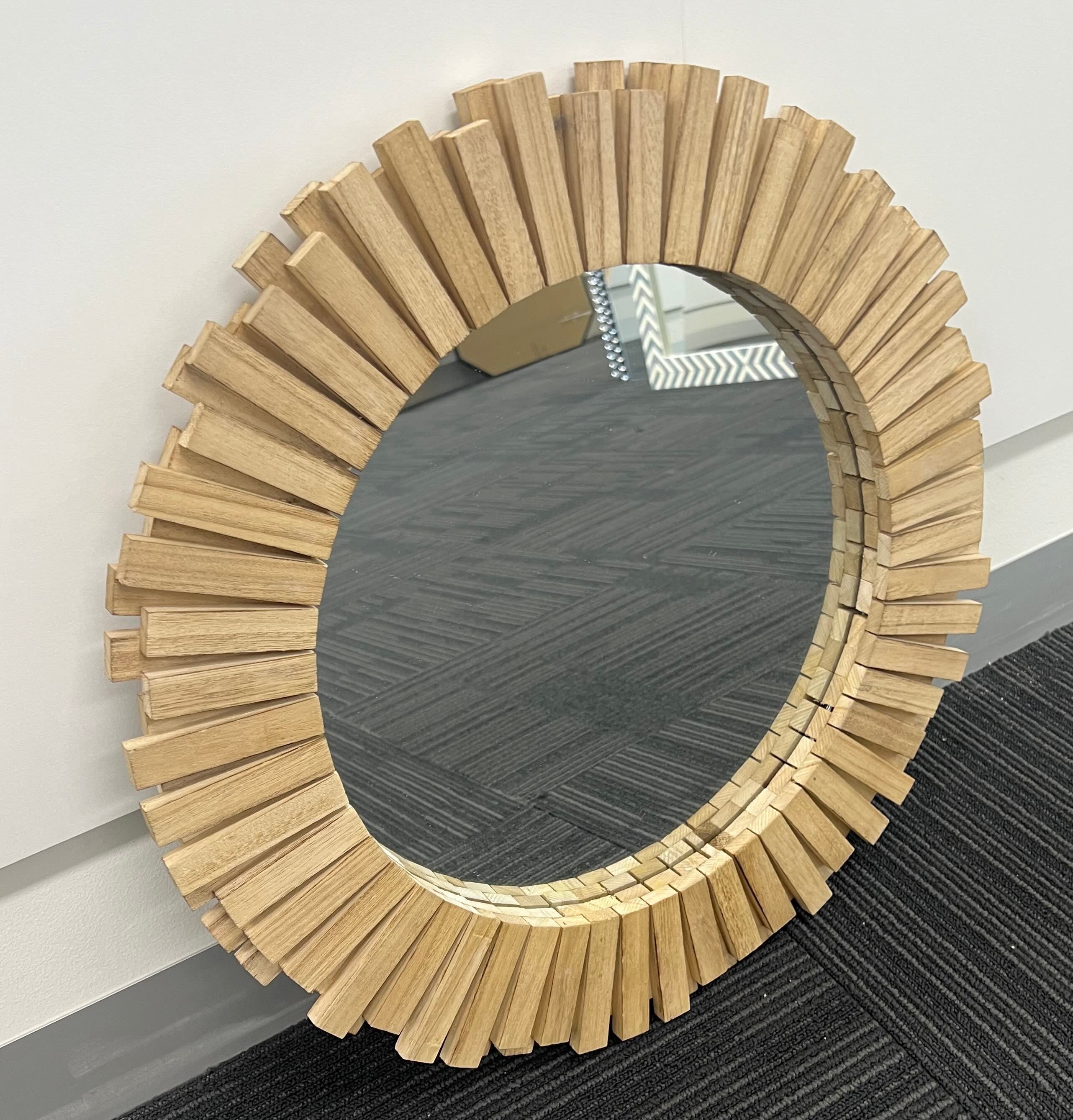 Paulownia Round Blunt Mirror 53cm Self Paint
