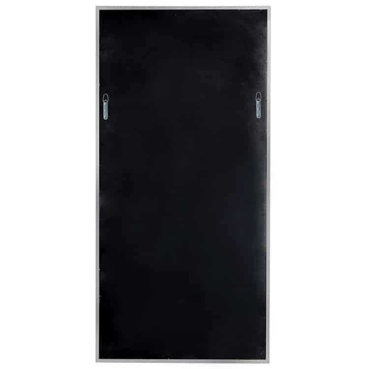 Full Length Stainless Steel Mirror with Grey Leather Frame  183cm x 89cm Wall Mounted Floor Standing