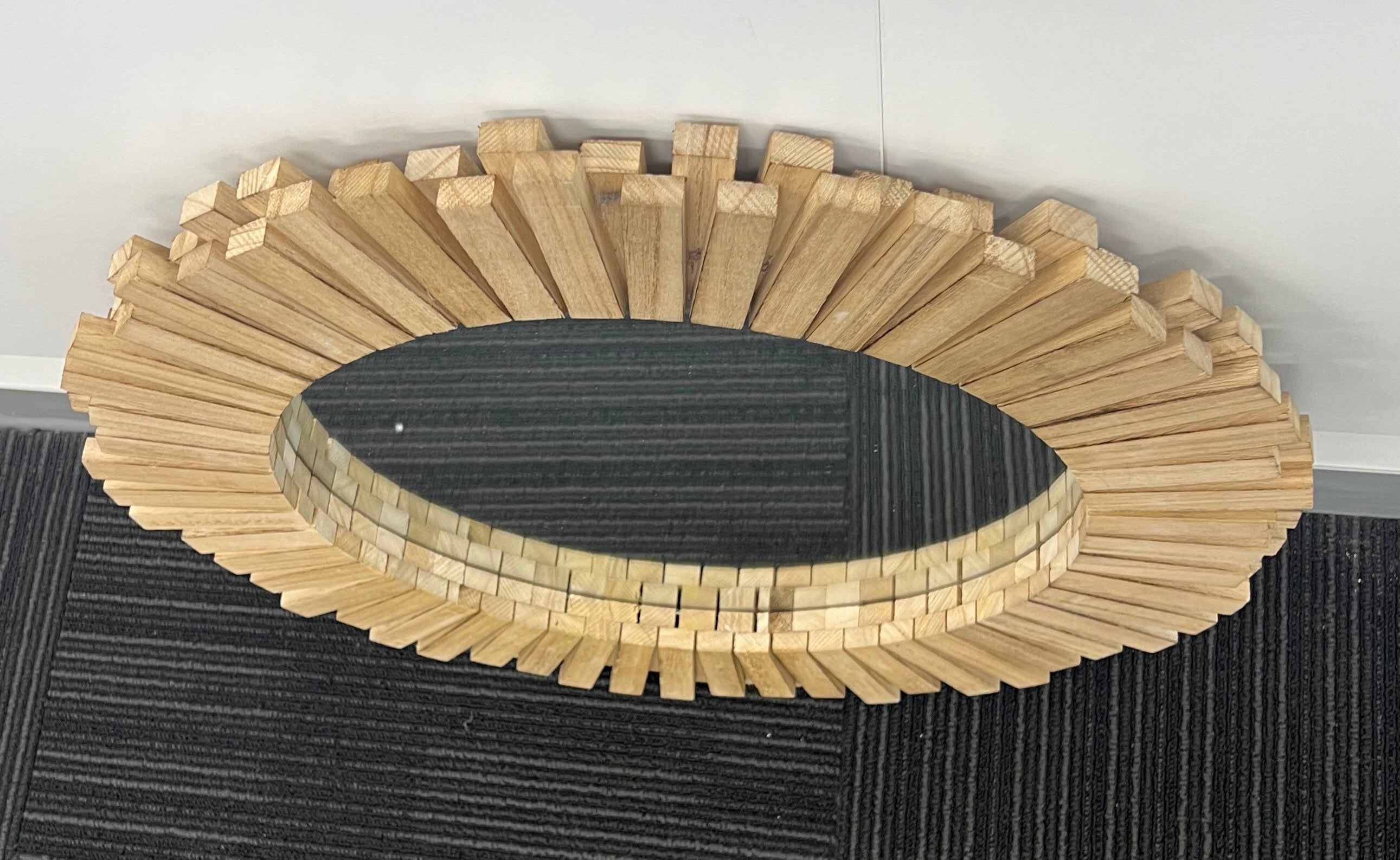 Paulownia Round Blunt Mirror 53cm Self Paint