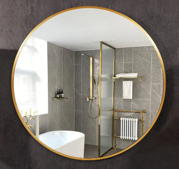 Rose Gold Framed Classic Round 60cm Decorative Wall Mirror for Living Rooms Bedrooms Bathrooms