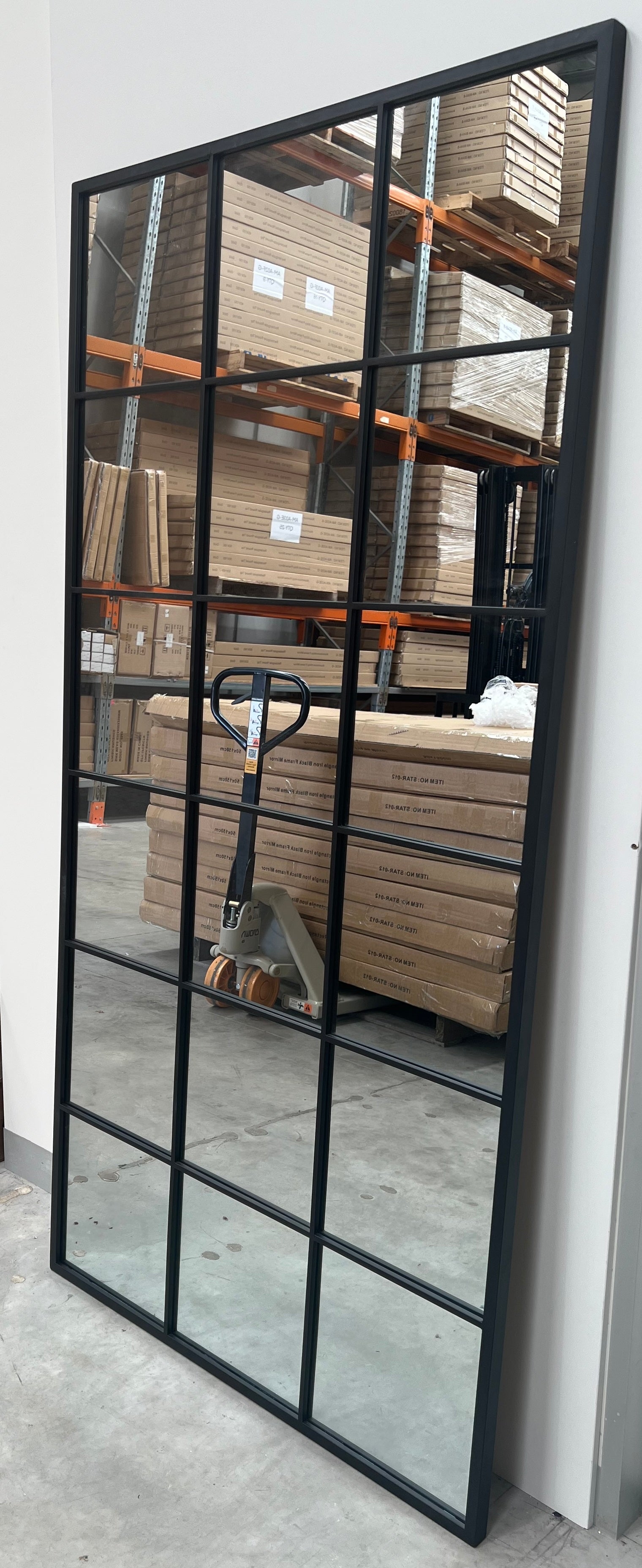 Iron Block Grid Rectangular Full Length Mirror 200cm x 100cm