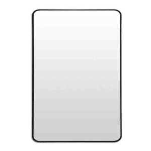 Long Rounded Modern Rectangular Wall Mirror 50cm x 100cm Black Aluminium Alloy Frame