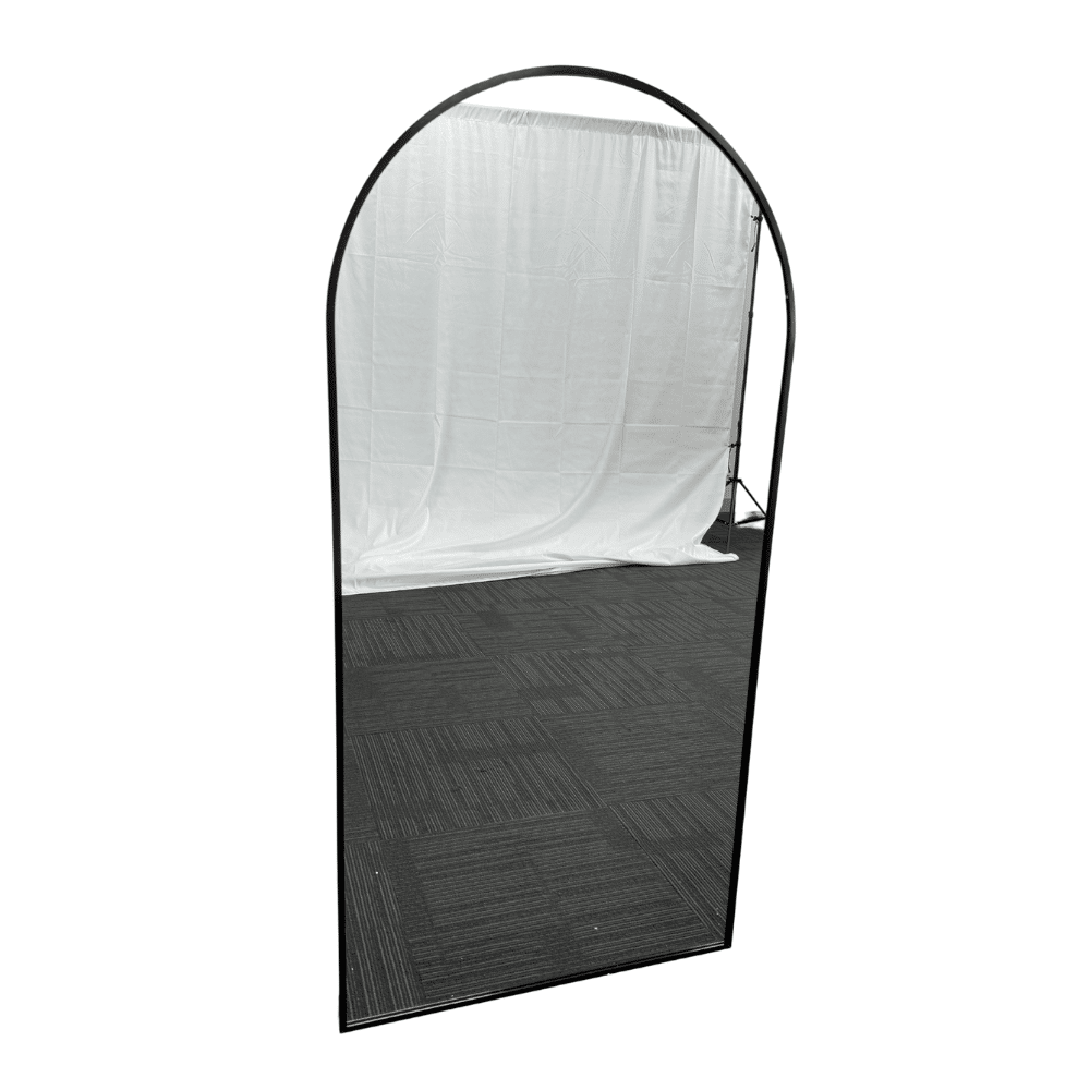 Arched Wall Mirror Black Aluminium Alloy Frame 70cm x 140cm Modern Full Body