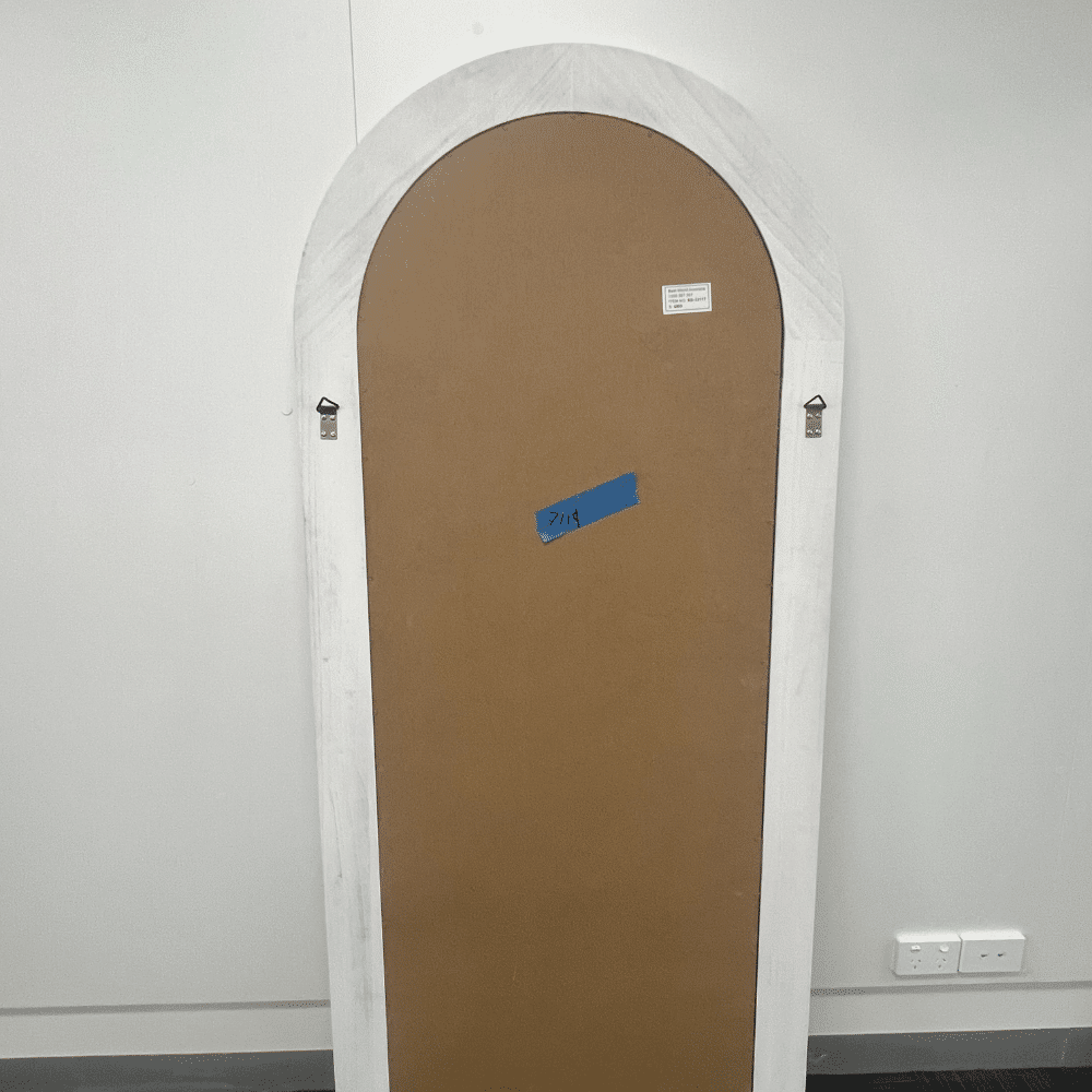 Besty Arched Wall Mirror 80cm x 180cm White Solid Wood Frame