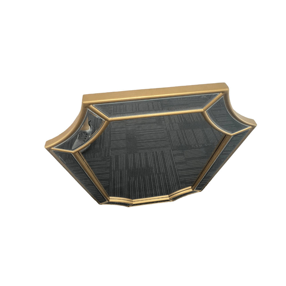 Besty Irregular Wall Mirror 60cm x 90cm Gold Solid Wood Decorative Accent