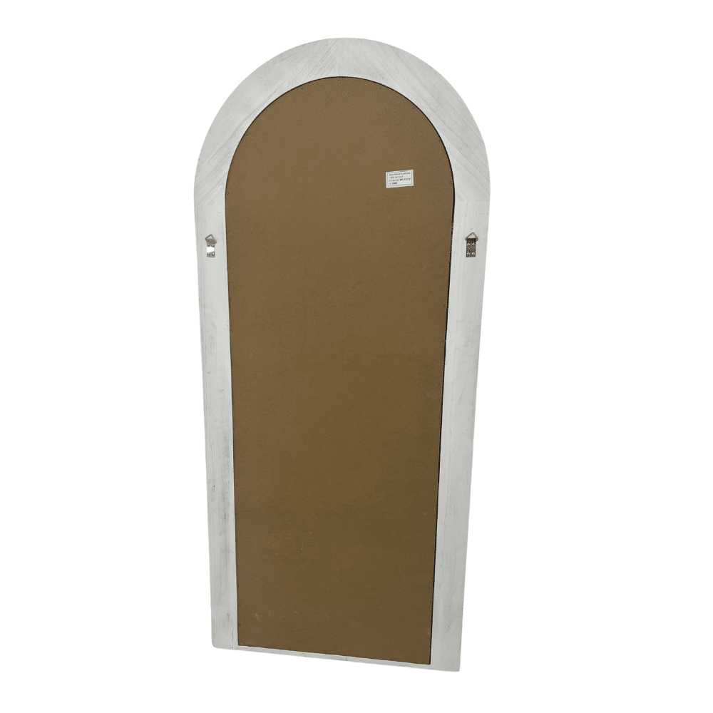 Besty Arched Wall Mirror 80cm x 180cm White Solid Wood Frame
