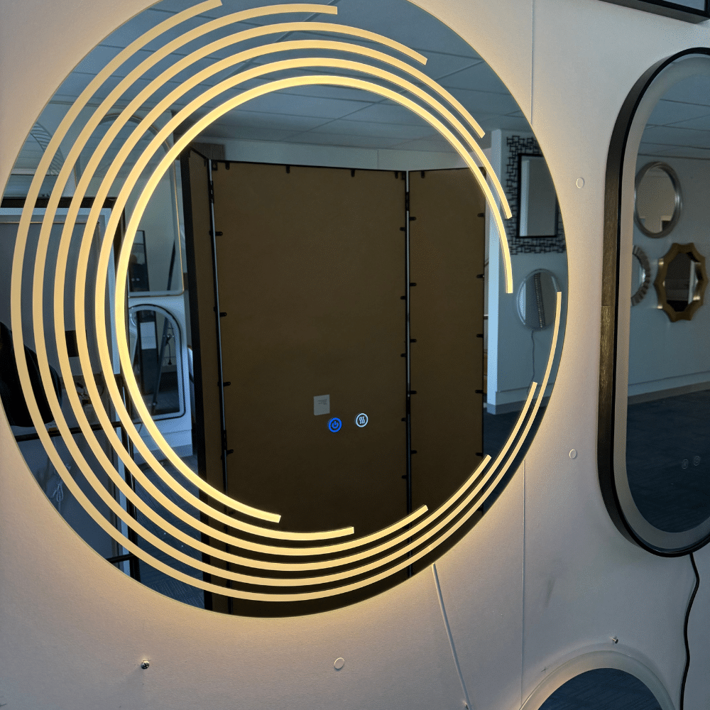 Besty Round Concentric LED Mirror 80cm x 80cm Frameless Defogger Dimmable Light